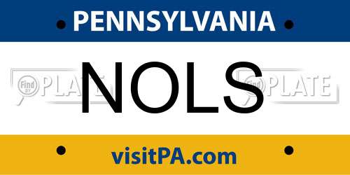 NOLS Pennsylvania License Plate