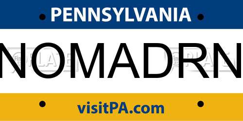 NOMADRN Pennsylvania License Plate