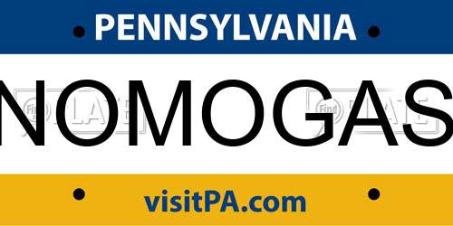 NOMOGAS Pennsylvania License Plate