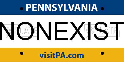 NONEXIST Pennsylvania License Plate