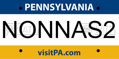 NONNAS2 Pennsylvania License Plate