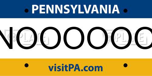 NOOOOOO Pennsylvania License Plate