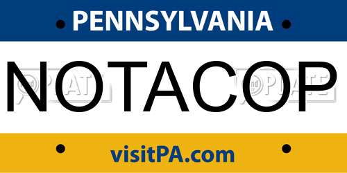 NOTACOP Pennsylvania License Plate