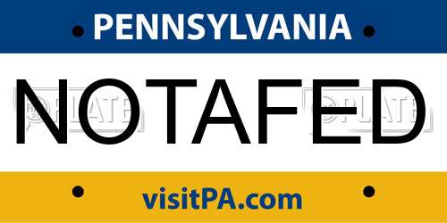 NOTAFED Pennsylvania License Plate