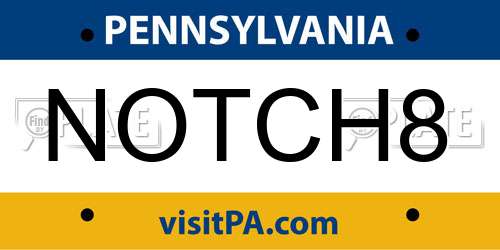 NOTCH8 Pennsylvania License Plate