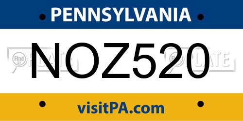 NOZ520 Pennsylvania License Plate