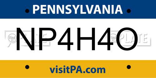 NP4H4O Pennsylvania License Plate