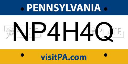 NP4H4Q Pennsylvania License Plate
