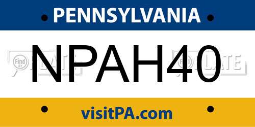 NPAH40 Pennsylvania License Plate