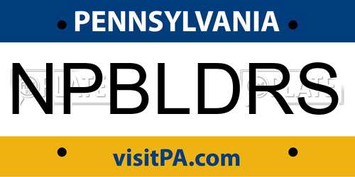 NPBLDRS Pennsylvania License Plate