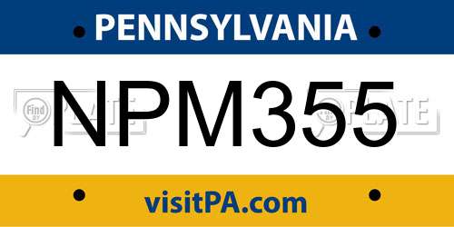 NPM355 Pennsylvania License Plate