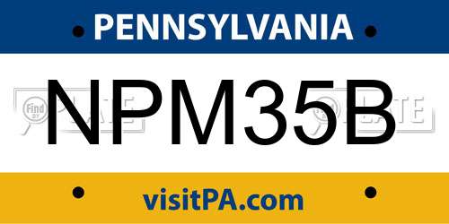 NPM35B Pennsylvania License Plate