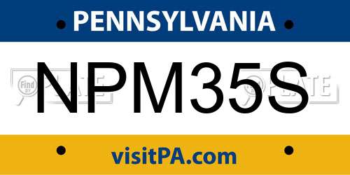 NPM35S Pennsylvania License Plate