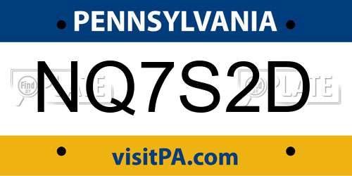 NQ7S2D Pennsylvania License Plate