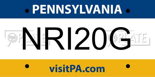 NRI20G Pennsylvania License Plate