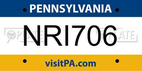 NRI706 Pennsylvania License Plate