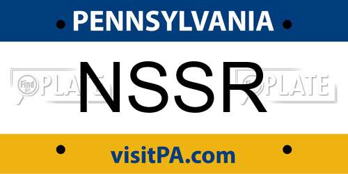 NSSR Pennsylvania License Plate
