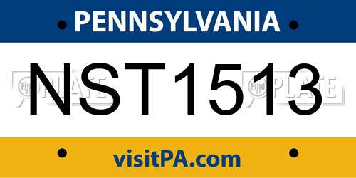 NST1513 Pennsylvania License Plate