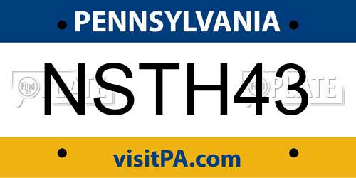 NSTH43 Pennsylvania License Plate