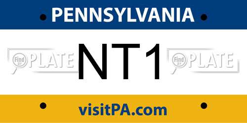 NT1 Pennsylvania License Plate