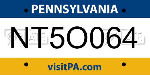 NT5O064 Pennsylvania License Plate