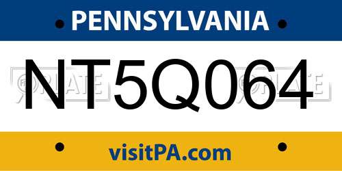 NT5Q064 Pennsylvania License Plate