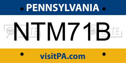 NTM71B Pennsylvania License Plate