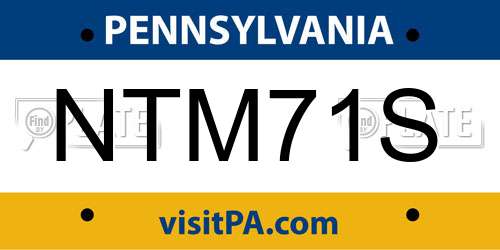 NTM71S Pennsylvania License Plate