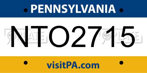 NTO2715 Pennsylvania License Plate