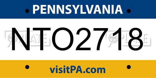 NTO2718 Pennsylvania License Plate