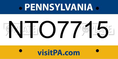 NTO7715 Pennsylvania License Plate