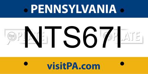 NTS67I Pennsylvania License Plate