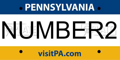 NUMBER2 Pennsylvania License Plate