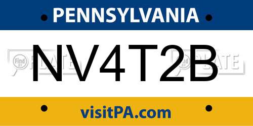 NV4T2B Pennsylvania License Plate