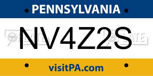 NV4Z2S Pennsylvania License Plate