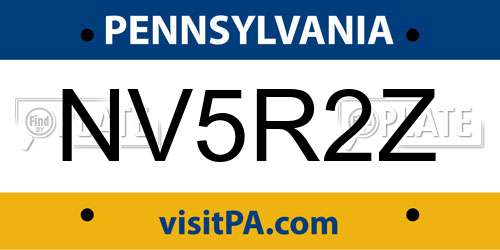 NV5R2Z Pennsylvania License Plate