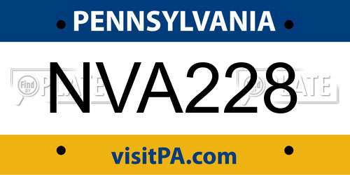NVA228 Pennsylvania License Plate