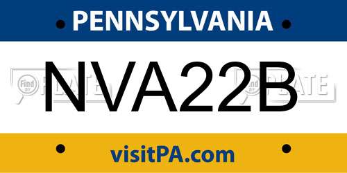 NVA22B Pennsylvania License Plate