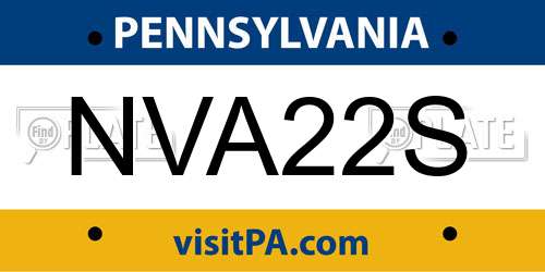 NVA22S Pennsylvania License Plate