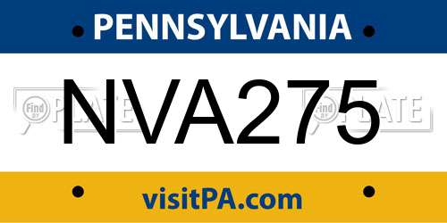 NVA275 Pennsylvania License Plate