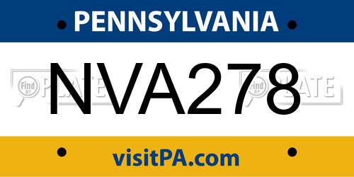 NVA278 Pennsylvania License Plate