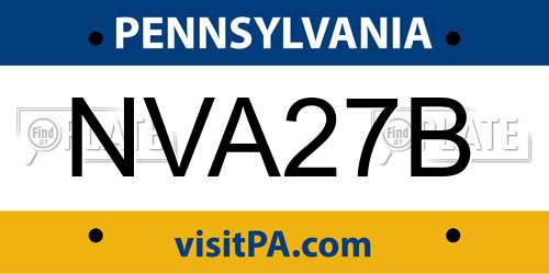 NVA27B Pennsylvania License Plate