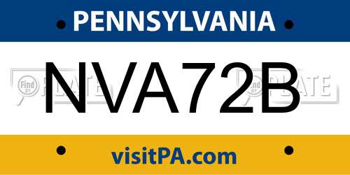 NVA72B Pennsylvania License Plate