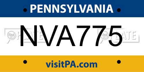 NVA775 Pennsylvania License Plate