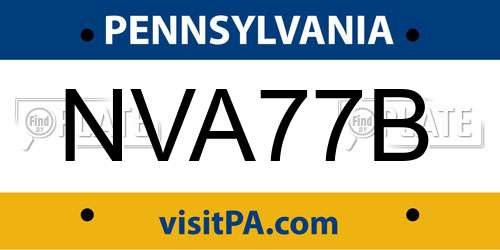 NVA77B Pennsylvania License Plate