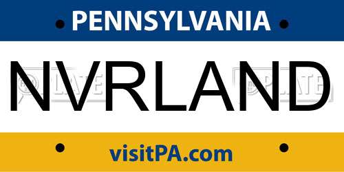 NVRLAND Pennsylvania License Plate