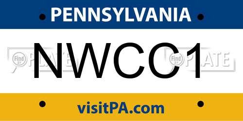 NWCC1 Pennsylvania License Plate