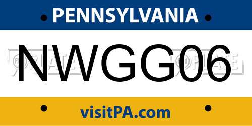 NWGG06 Pennsylvania License Plate