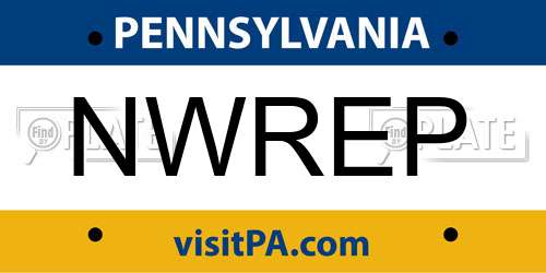 NWREP Pennsylvania License Plate