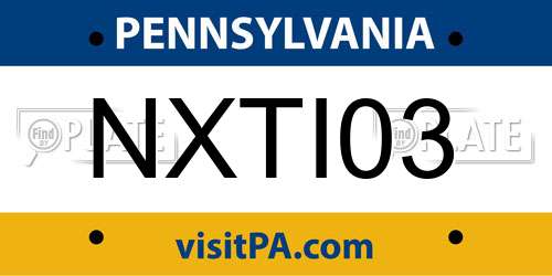 NXTI03 Pennsylvania License Plate